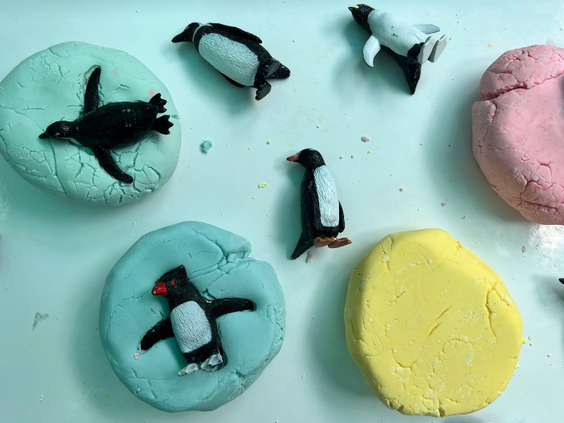 playing with cloud clay
