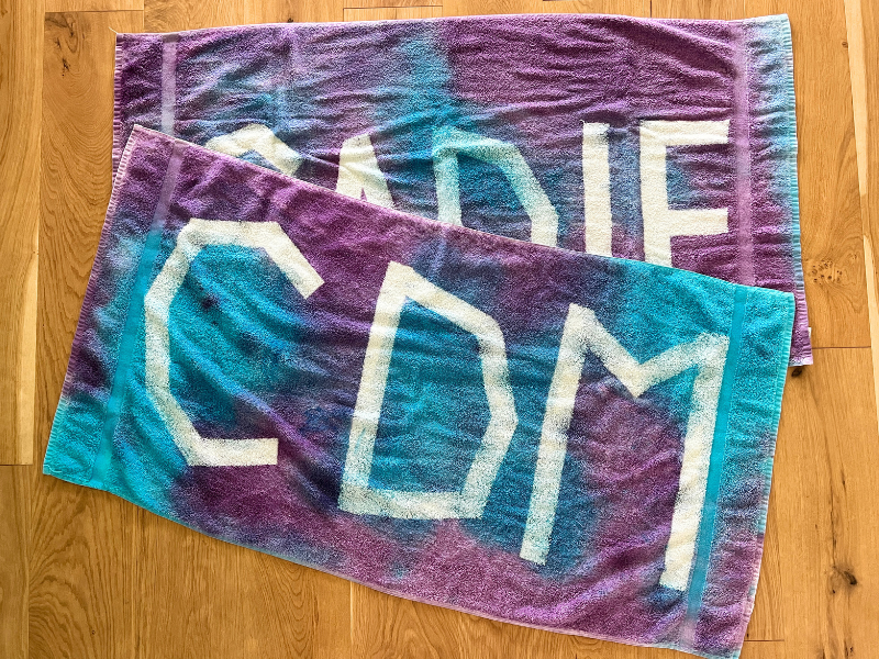 spray dyed towels