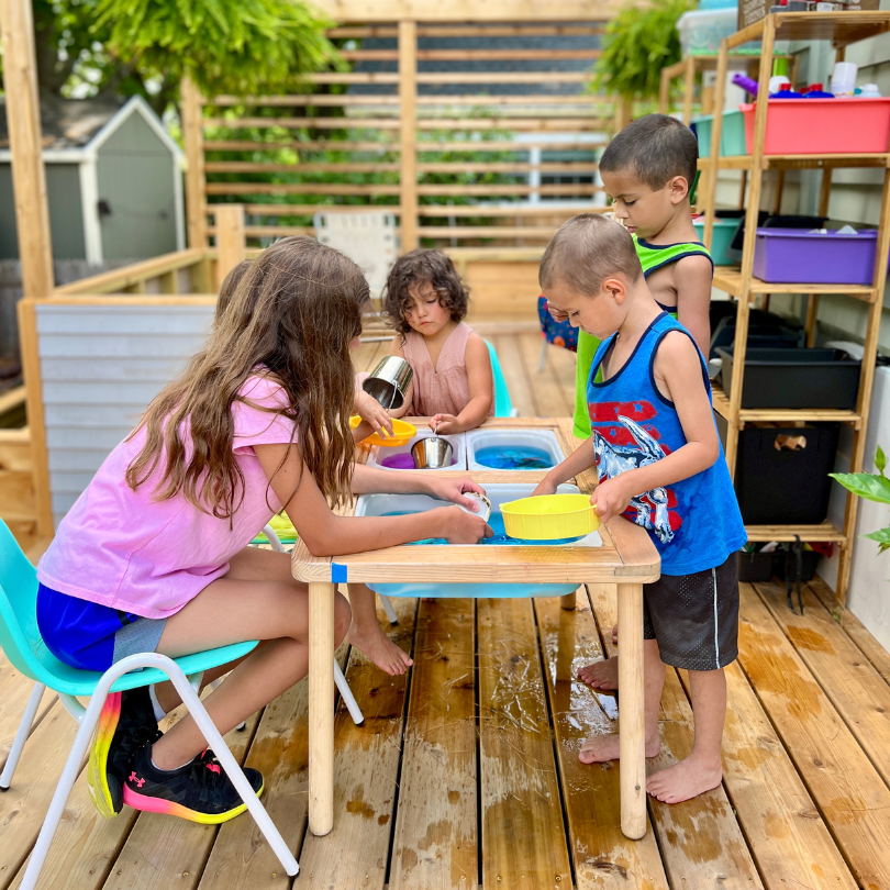 kids playing at table
