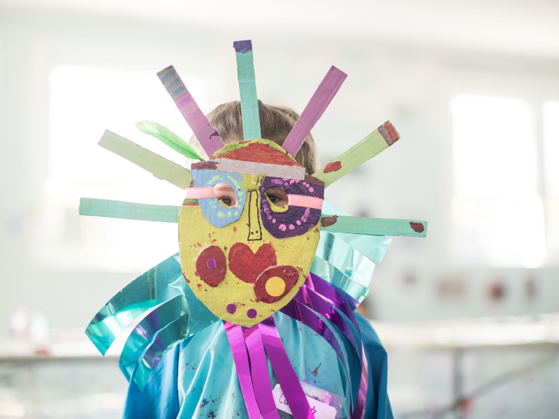 cardboard masks by Danielle Falk
