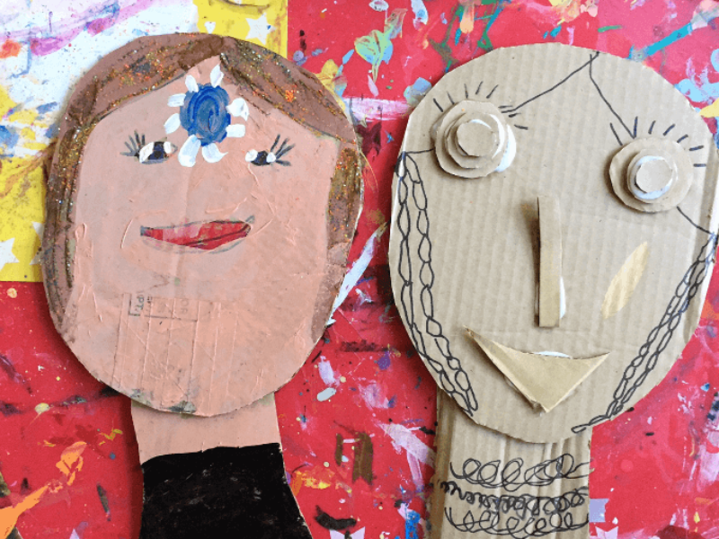 cardboard portraits from art bar