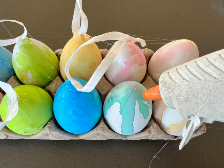 gluing onto egg