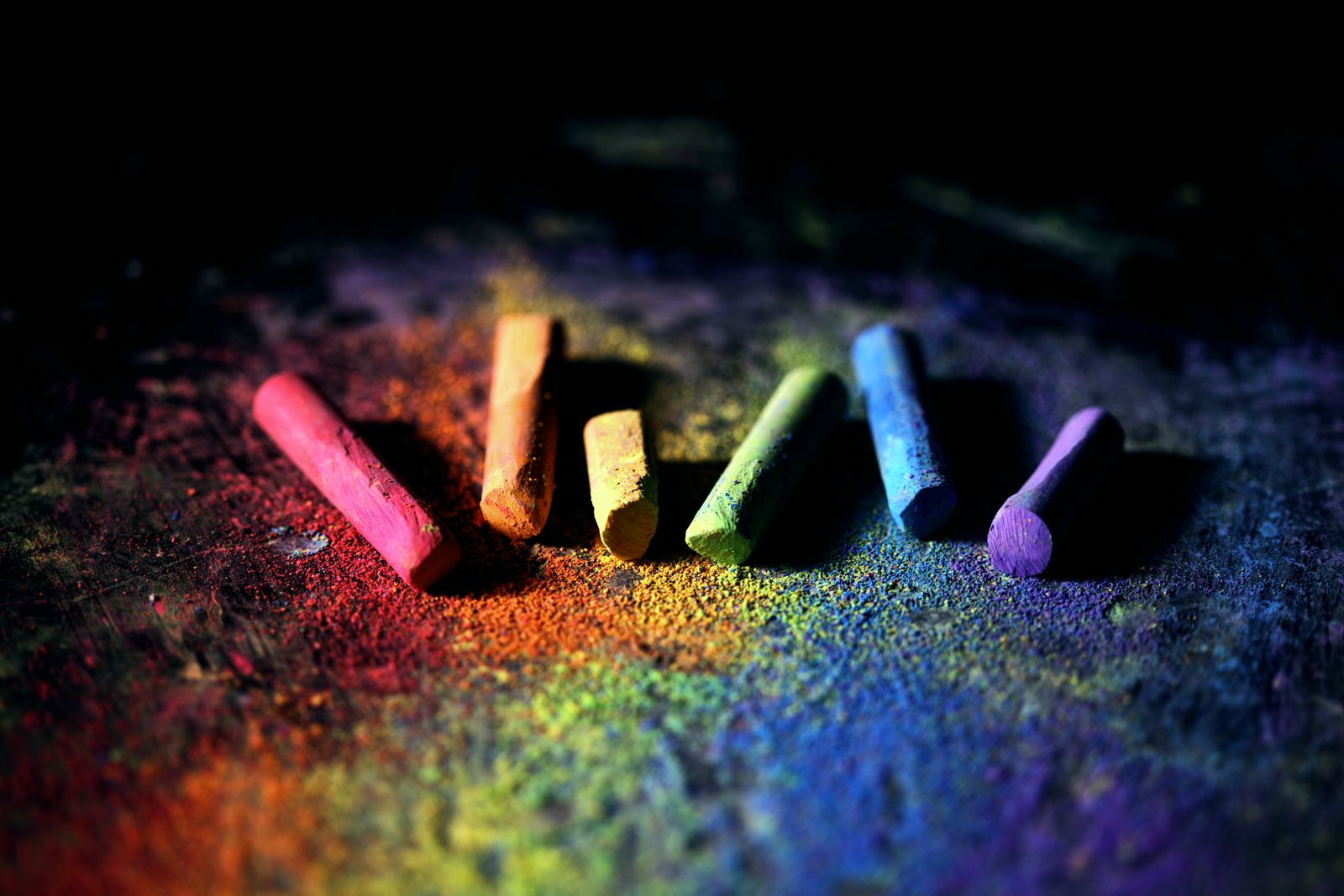 chalk pastels dark paper