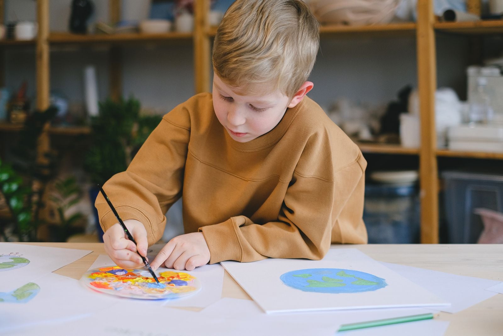child painting wax resist