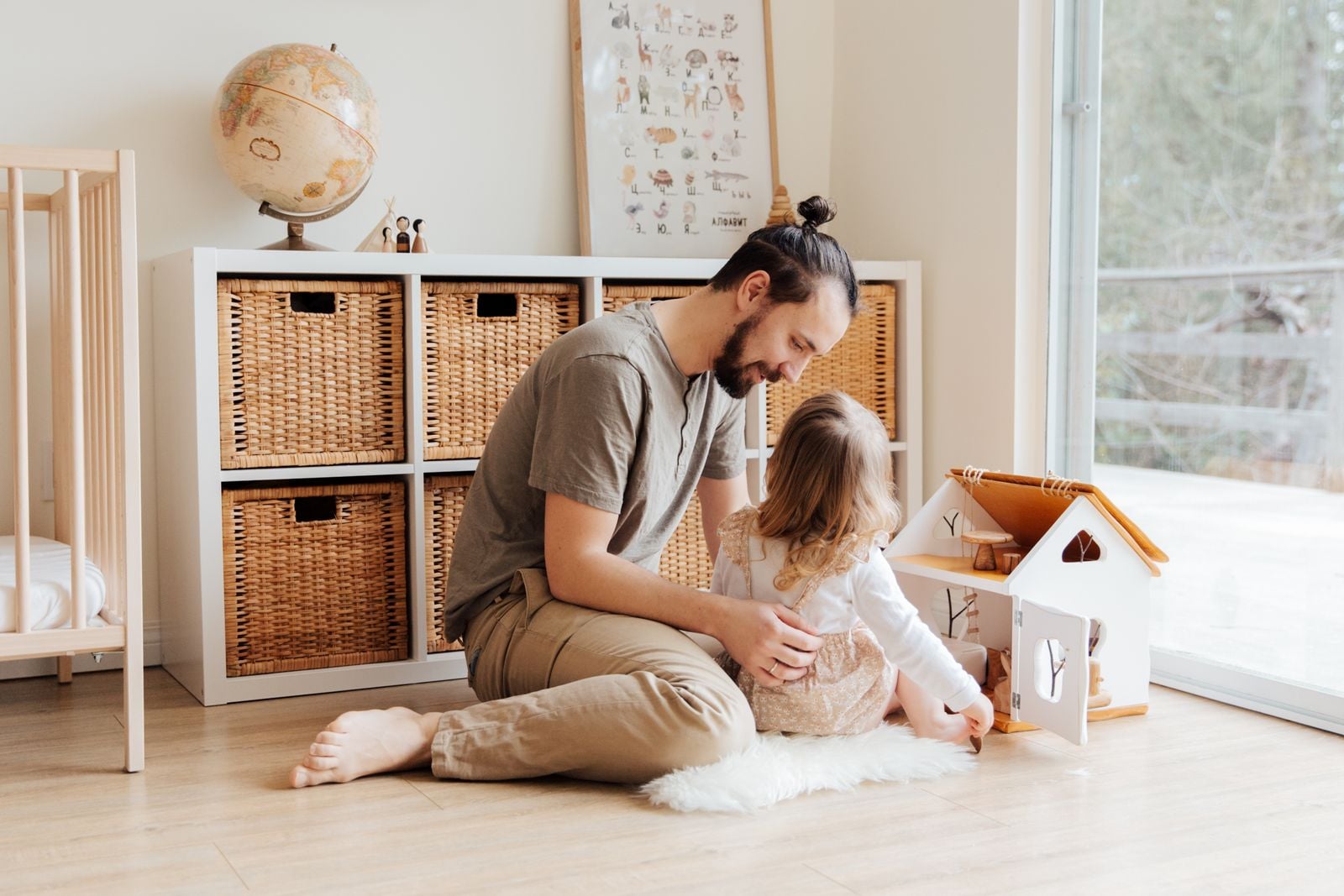 toddler wooden toy basket