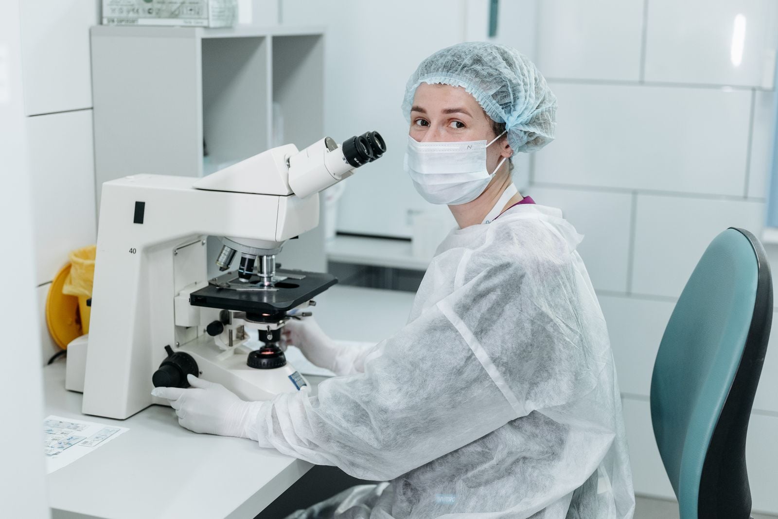 Marie Curie laboratory portrait